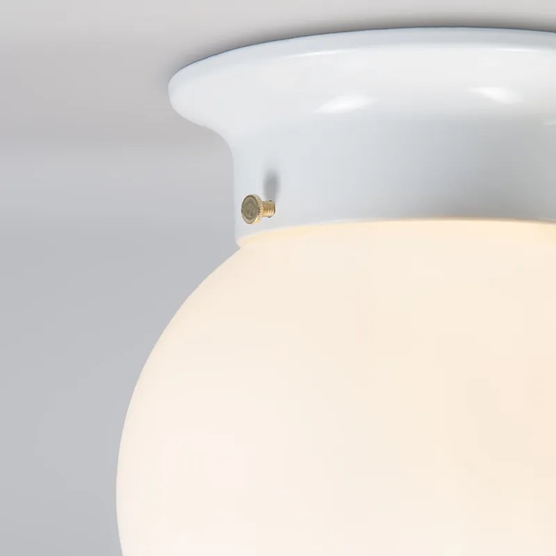 Lampa sufitowa w stylu Retro z białym opalem - Scoop Retro Oswietlenie wewnetrzne