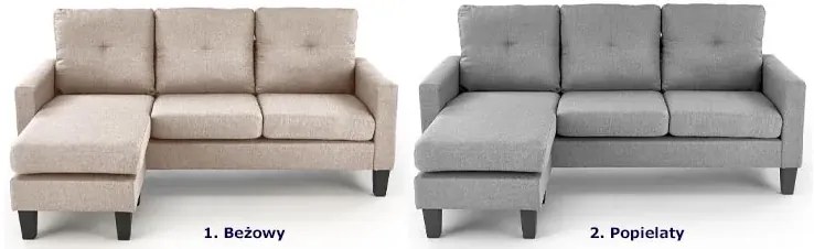 Popielata sofa z dostawianym podnóżkiem D8-D05