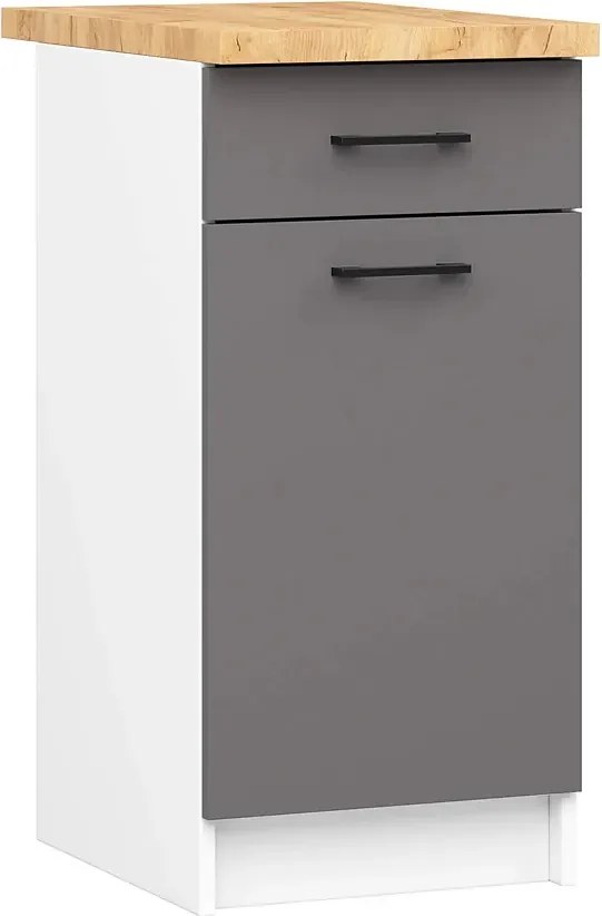 Szara minimalistyczna dolna szafka kuchenna E9-F96