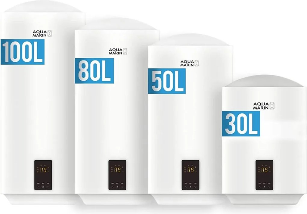 AQUAMARIN Elektryczny podgrzewacz wody naścienny 100 L, biał