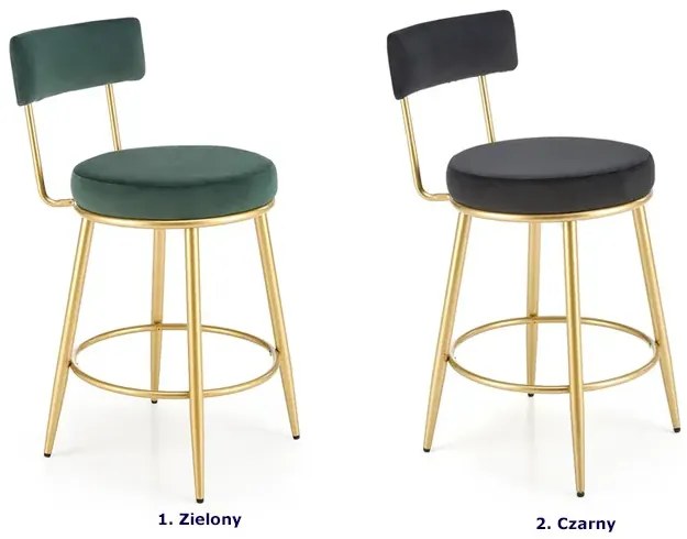 Czarno złoty hoker glamour tapicerowany welurem T7-D54