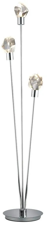 Lampa stojąca LED w kolorze srebra ze szklanym kloszem (wysokość 150 cm) Verano – Trio Select