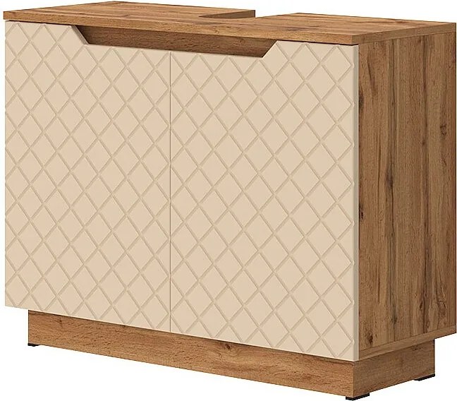 Szafka pod umywalkę dąb/kaszmir ze strukturą płytek 79.6x32x62.1 lotta