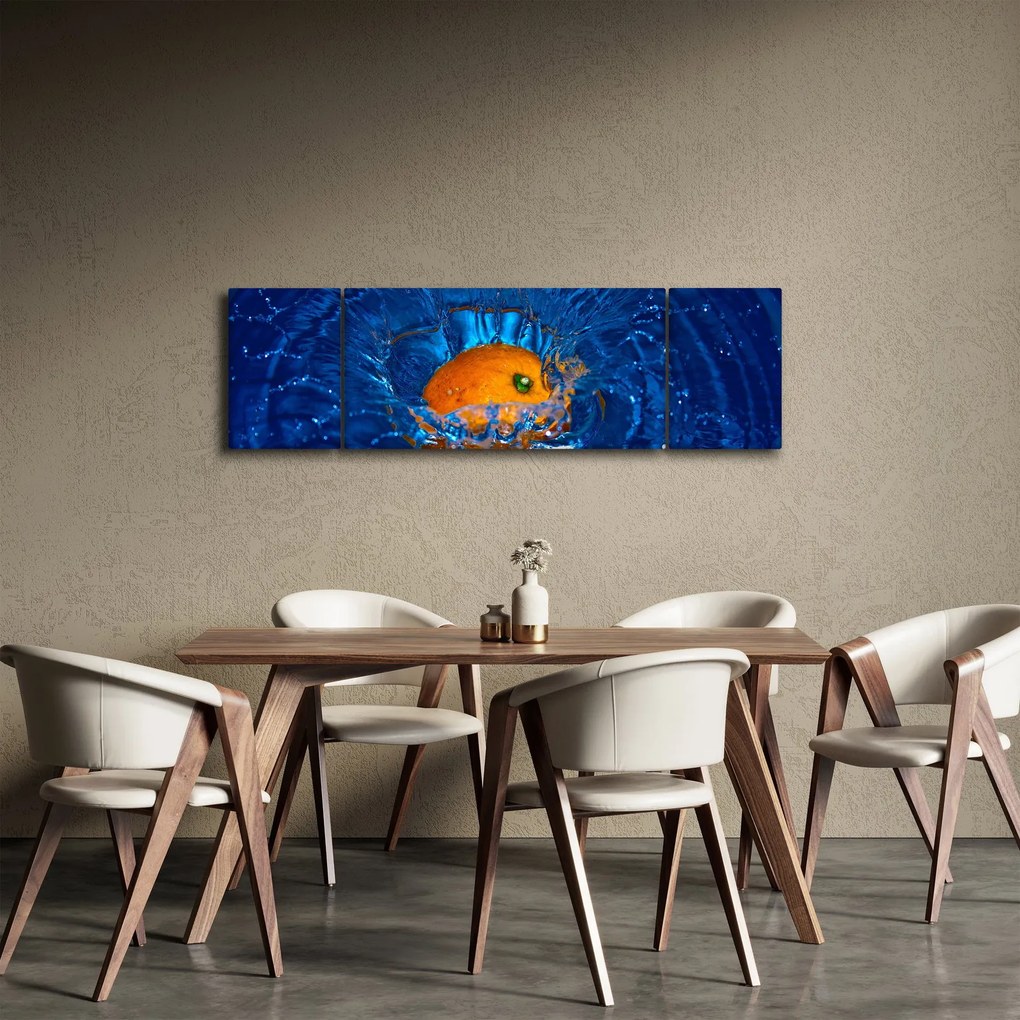 Obraz - pomarańcza w wodzie (170x50 cm)