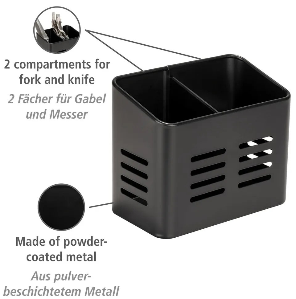 Metalowe stojaki na sztućce i serwetki zestaw 2 szt. Black Outdoor Kitchen Baco – Wenko