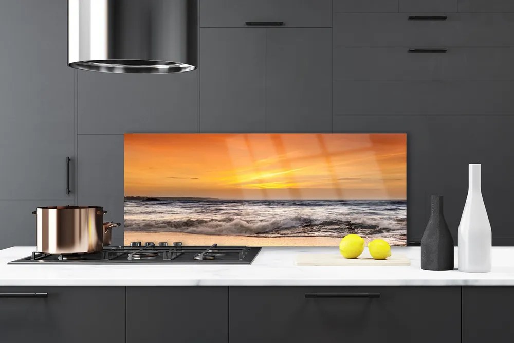 Panel Szklany Słoneczne Refleksy na Falach