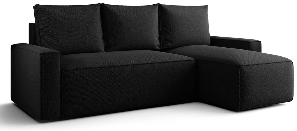 Czarny narożnik rozkładany w kształcie L A5-B94