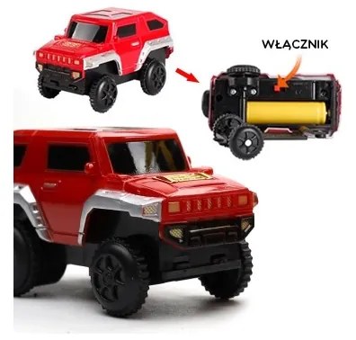 Woopie kolejka elektryczna 2w1 tor wyścigowy pociąg wiadukt auto xxl 192 el.