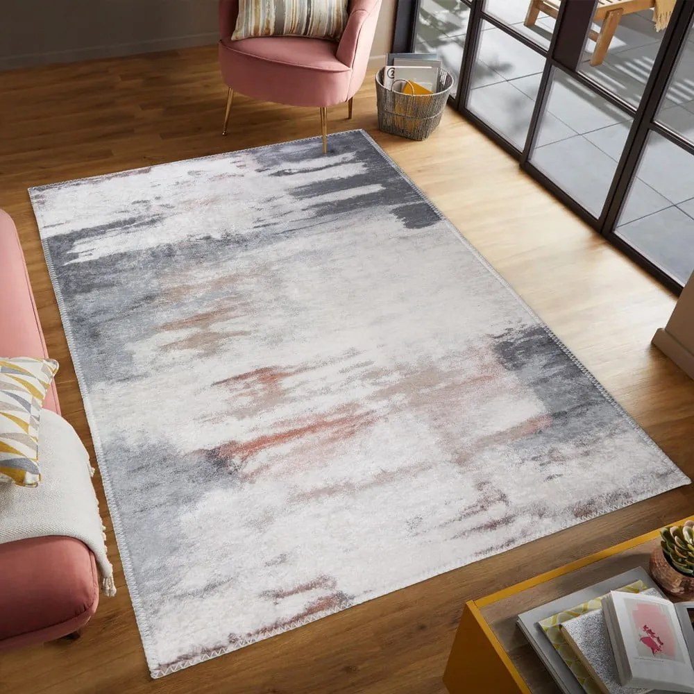 Szaro-kremowy dywan odpowiedni do prania 60x100 cm Abstract Colors – Vitaus