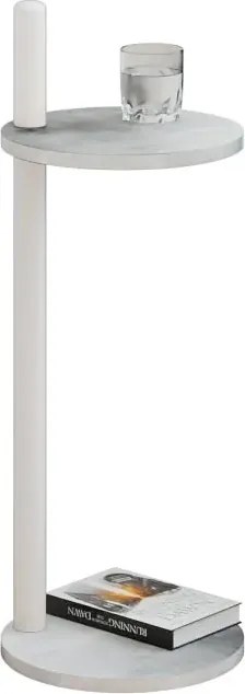 Stolik minimalistyczny pomocniczy beton + biały  N2-T86