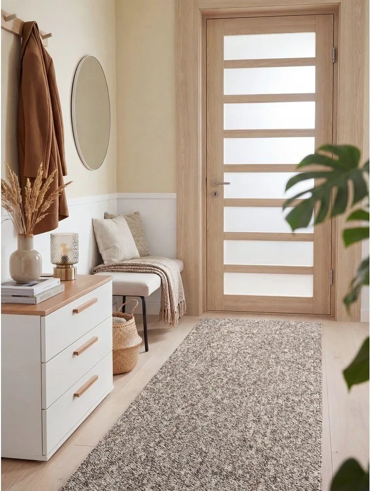 Szary chodnik odpowiedni do prania 80x240 cm Rocco Taupe – Elle Decoration