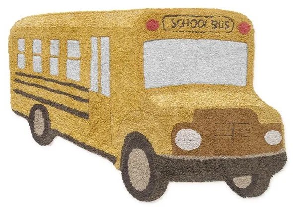 Bawełniany dywan dziecięcy odpowiedni do prania/tkany ręcznie w kolorze ochry 90x130 cm School Bus – Lorena Canals