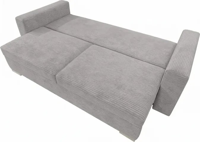Sofa z Funkcją Spania DRAVOS Szara Sztruksowa Nowoczesna