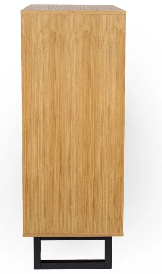 Komoda w dębowym dekorze Woodman Mora Narrow Herringbone Print