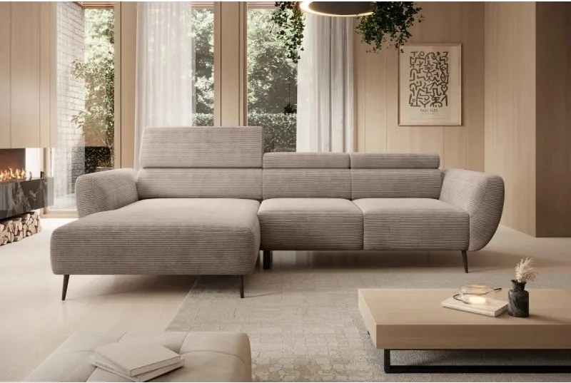 Narożnik ALISSON S/MINI Lewostronny z elektrycznym wysuwem w tkaninie POSO 02 WERSAL