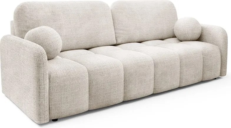 Kanapa CUBEC rozkładana funkcja spania beżowa sofa