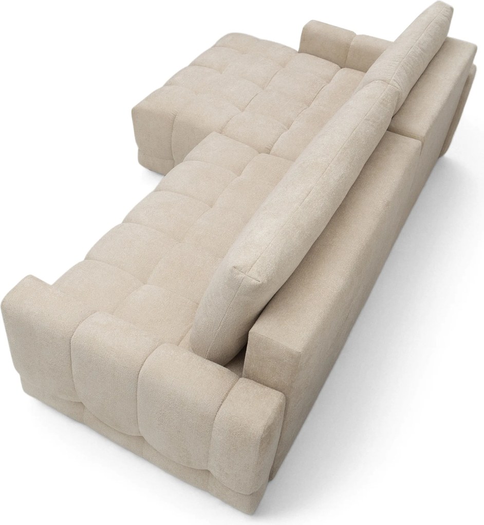 Narożnik Sorenio z funkcją spania lewostronny - beżowa plecionka Murano 833