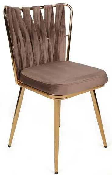 Zestaw krzeseł do jadalni Kusakli Light Brown andGold, 4 szt., 4 szt.
