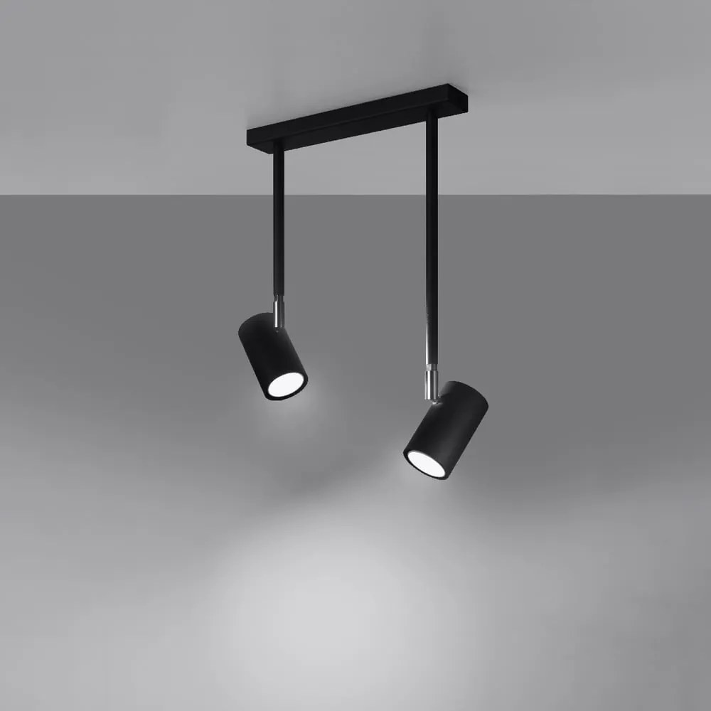 Czarna lampa punktowa 10x30 cm Jones – Sollux