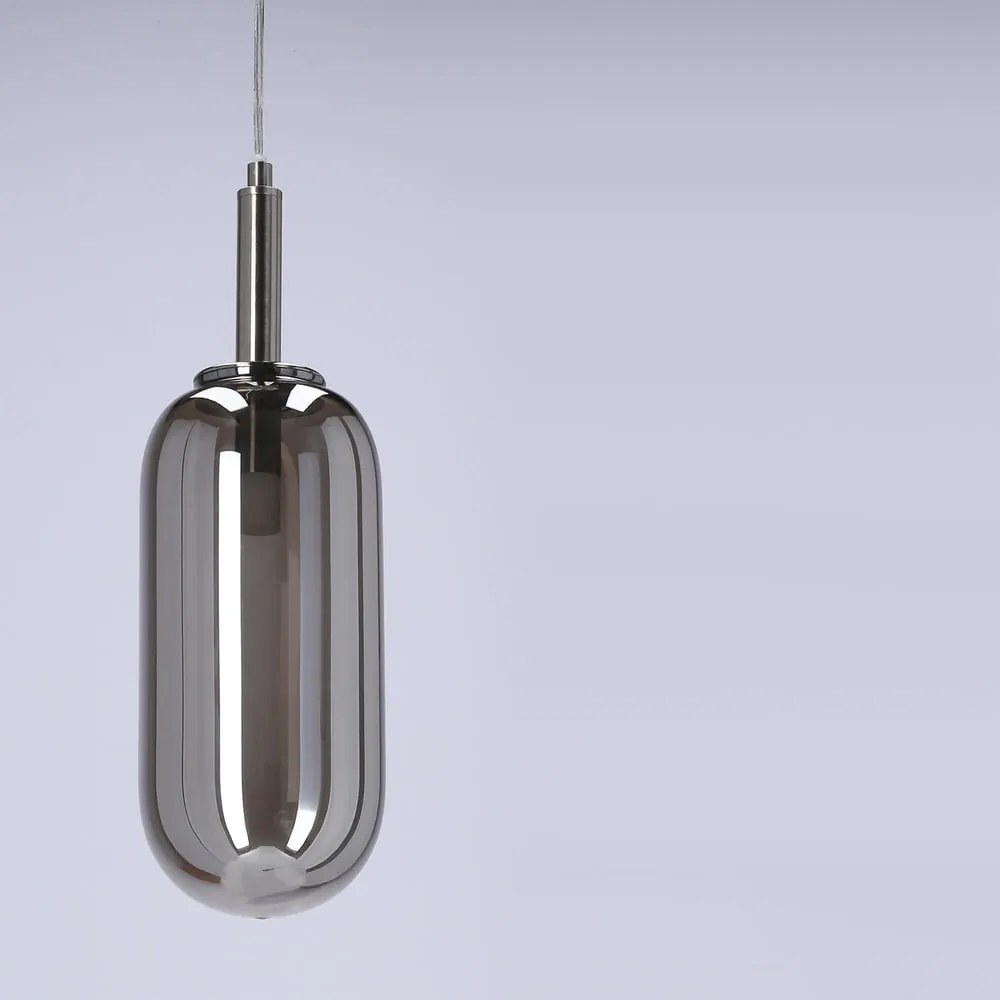 Antracytowa lampa wisząca LED ze szklanym kloszem ø 13 cm Fiuggi – Candellux Lighting