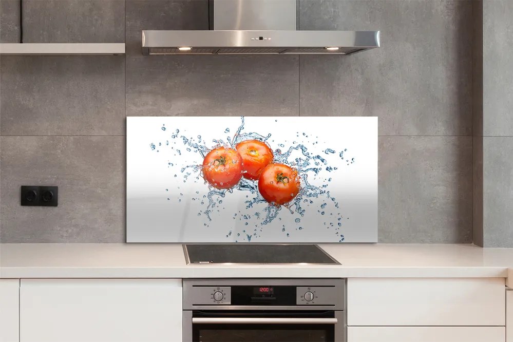 Panel nad Blat Kuchenny Pomidory w Kroplach Wody