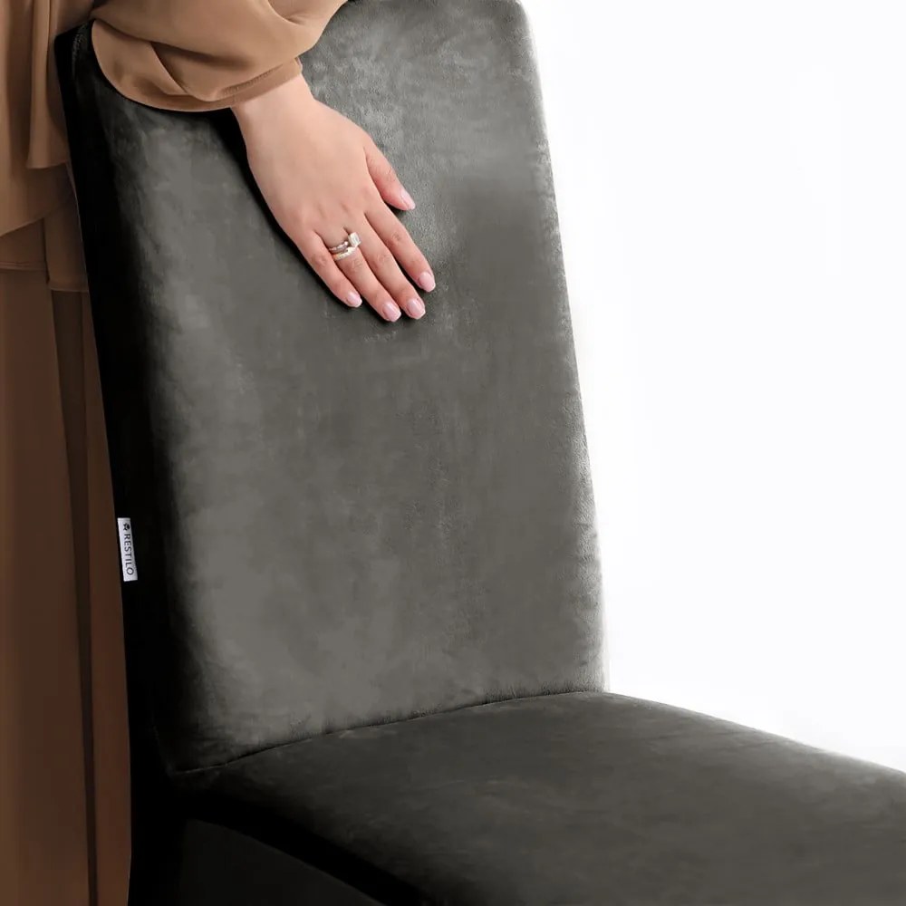 Szare elastyczne pokrowce na krzesło zestaw 4 szt. 48 cm Sento – Restilo