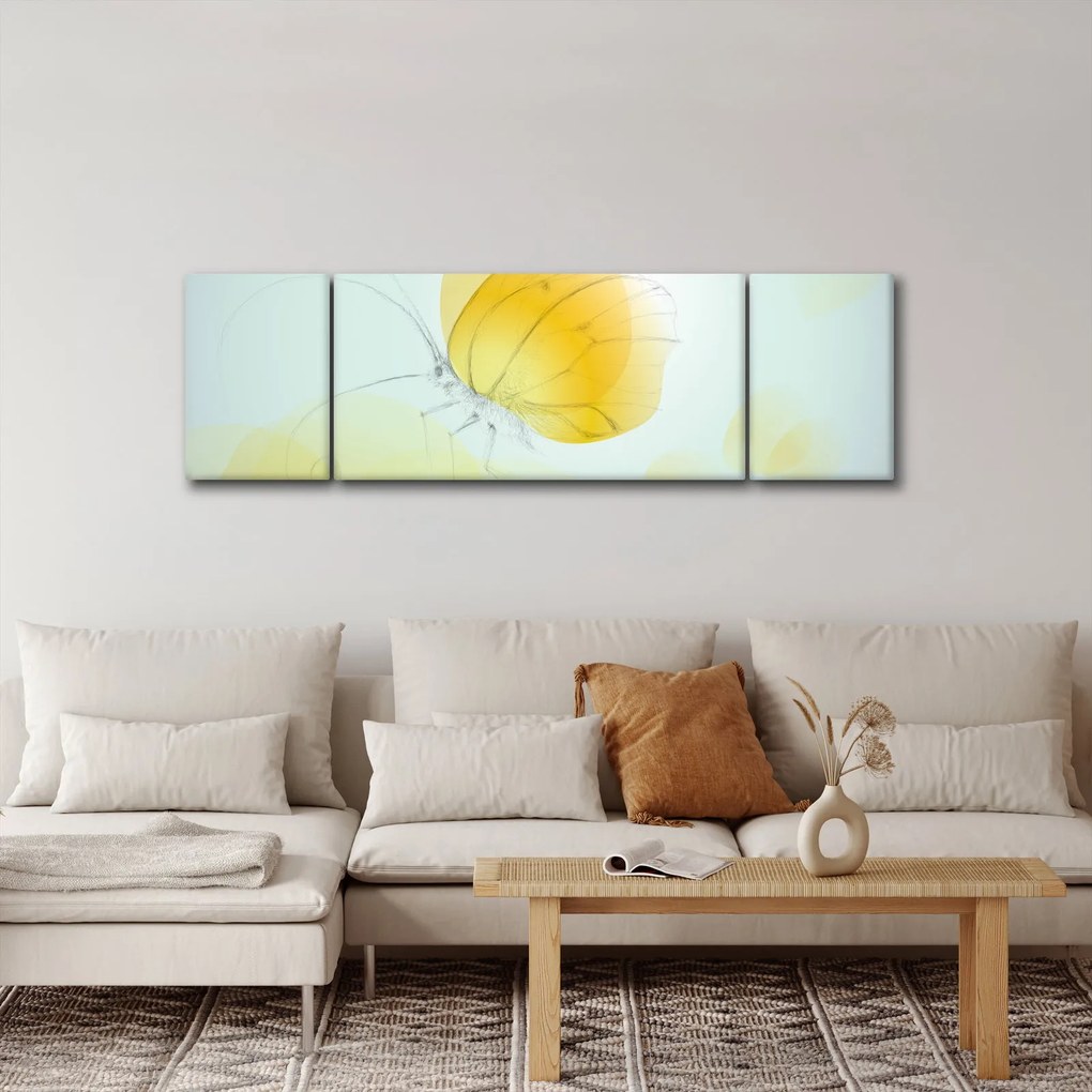 Obraz - Żółty motyl (170x50 cm)