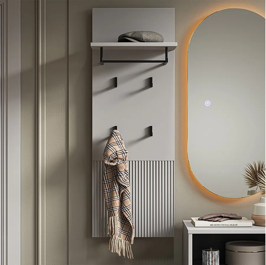 Wieszak ścienny szary 43x27x120 eliza