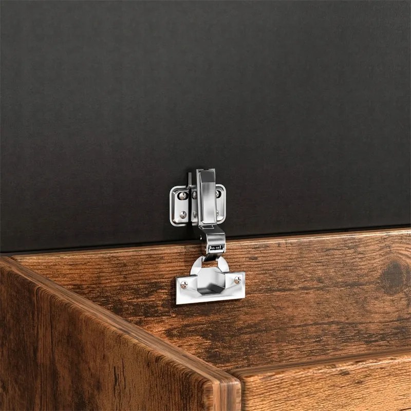 Przestronna szafka na buty z siedziskami do przechowywania 2 półki drewniane w stylu retro loft