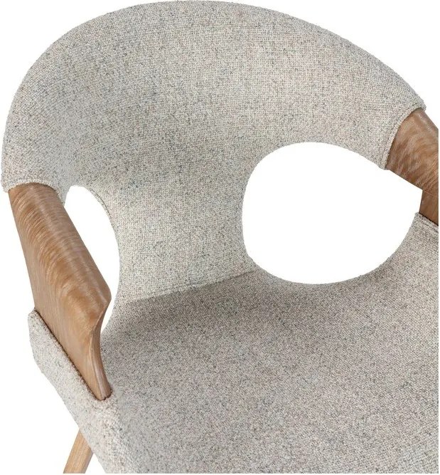 Beżowe tapicerowane fotele jadalniane zestaw z podłokietnikami 2 szt. Elif – MOME