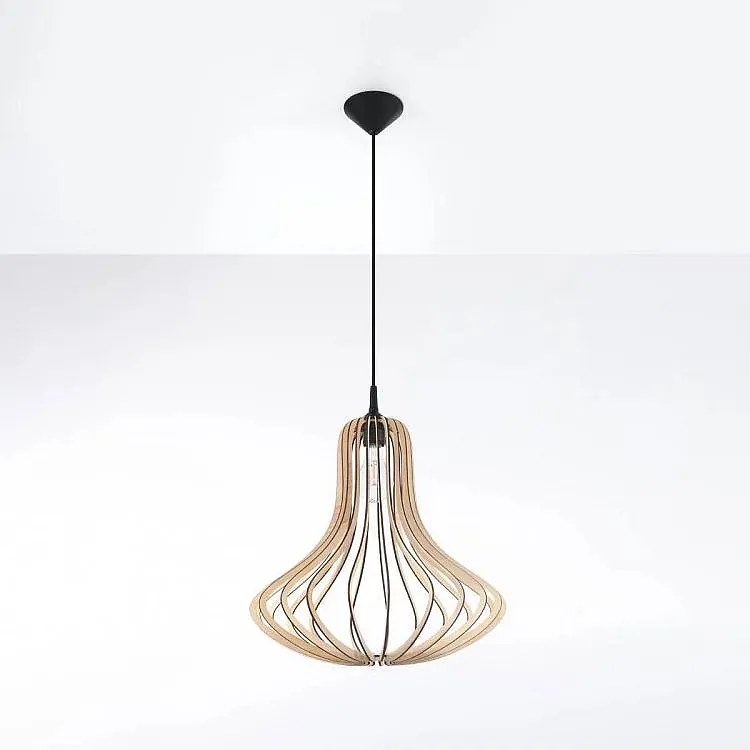 Lampa wisząca ELZA drewniana