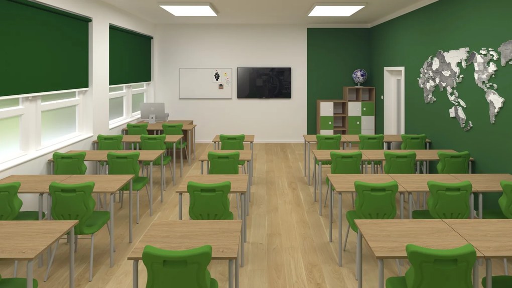 Biurko dla nauczyciela z zamykaną na klucz szafką Blox