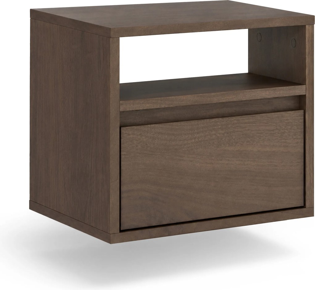 Szafka nocna Zolia 40 cm z szufladą wisząca - orzech elegant