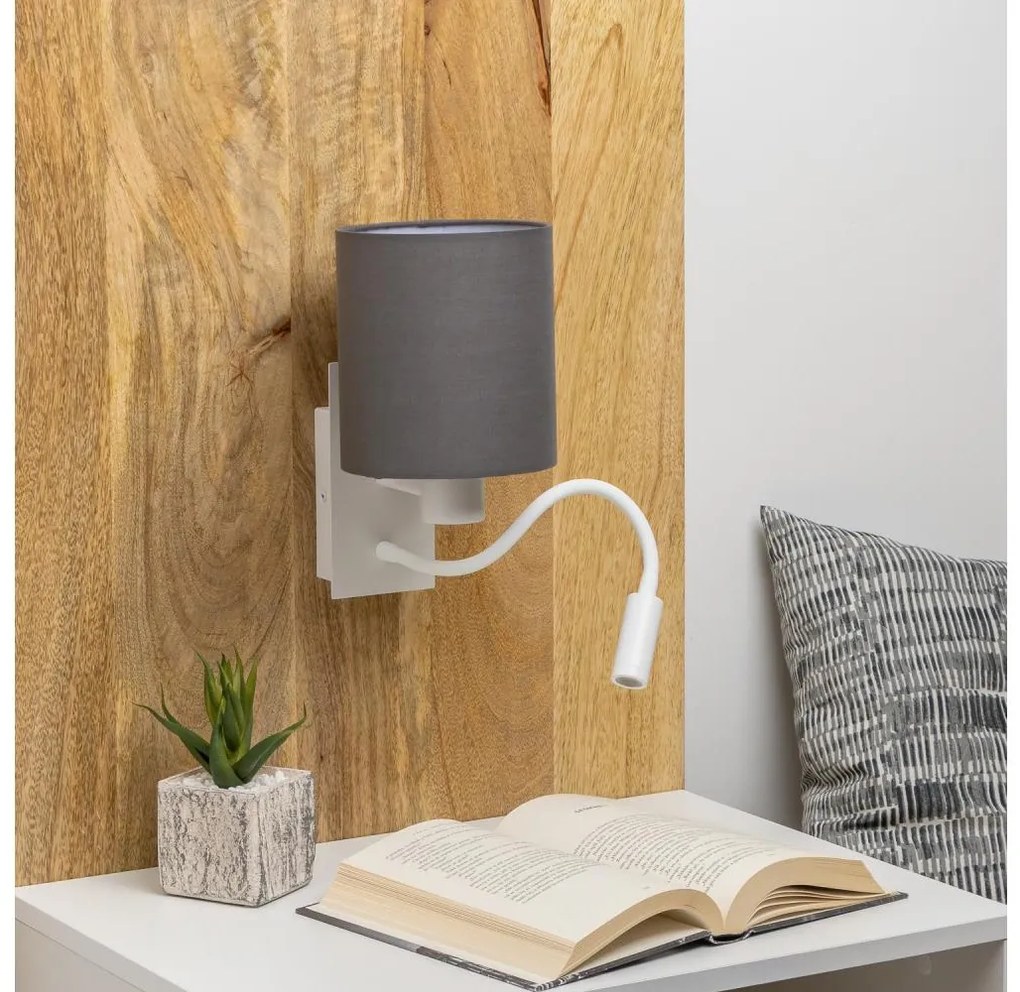 Brilagi - LED Kinkiet NUBILA 1xE27/25W/230V + LED/3W biały/antracyt