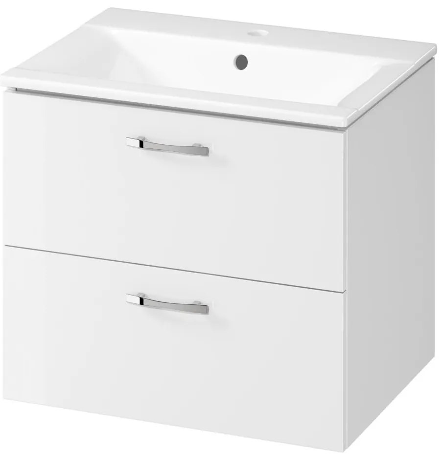 Cersanit S801-309-DSM- Wisząca szafka łazienkowa z umywalką NIKO 60x45 cm biała