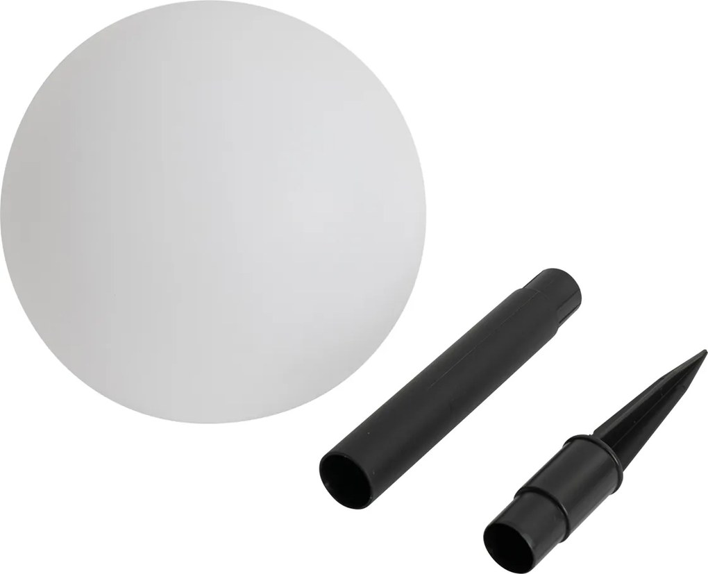 Zestaw 3 białych lamp podłogowych zewnętrznych z wbudowanymi diodami LED solarnymi IP44 - Ludger