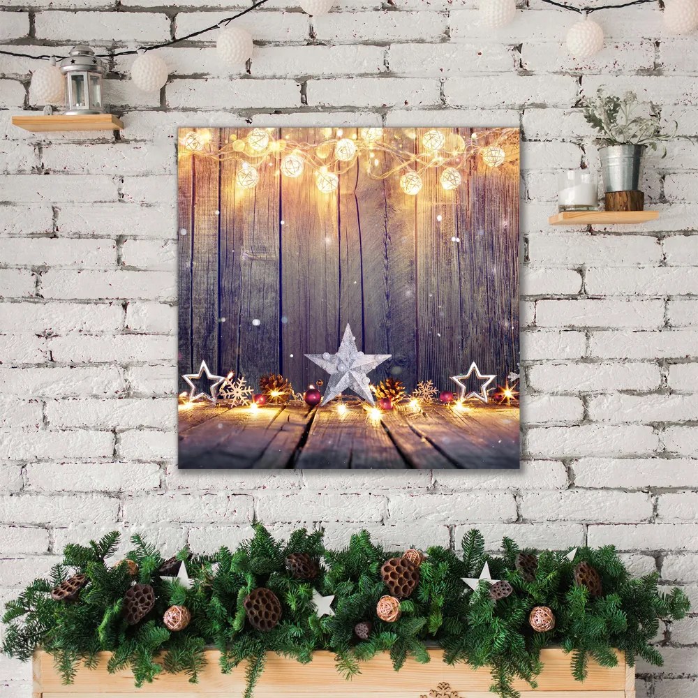 Obraz Canvas Gwiazdki Święta Światła Ozdoby