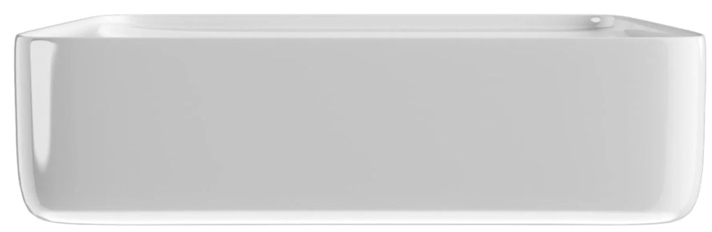 Umywalka nablatowa prostokątna biała z otworem z półką na mydło 40 x 50 cm MERA