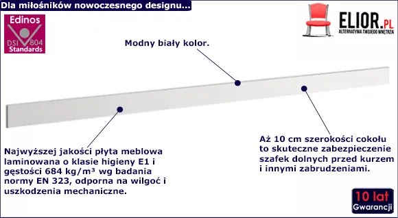 Cokół szafek kuchennych Vokres 41X - biały