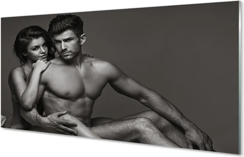 Panel szklany do Kuchni Para: Kobieta i Mężczyzna