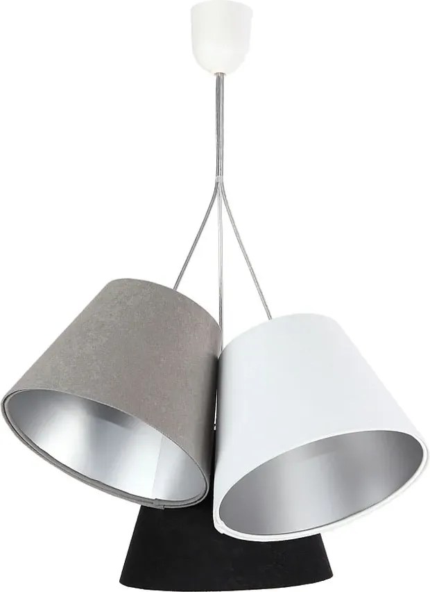 Trójkolorowa lampa wisząca ze srebrnym wnętrzem E6-M96