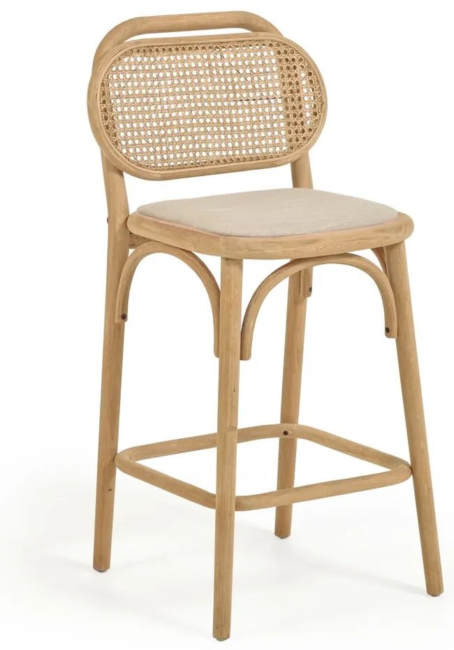 Hoker z litego drewna dębowego w naturalnym kolorze (wysokość siedziska 65 cm) Doriane – Kave Home