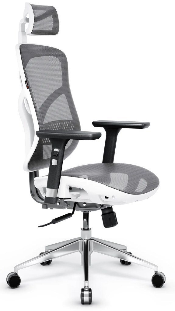 Fotel ergonomiczny Diablo V-Basic, biało-szary