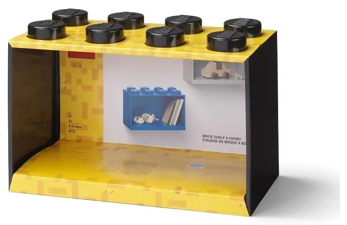 Dziecięca czarna półka ścienna LEGO® Brick 8