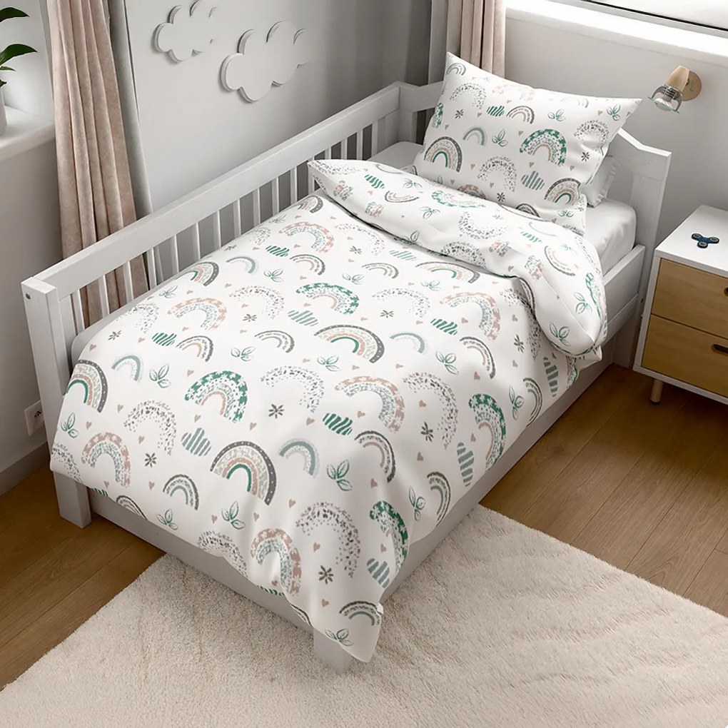 PrzytulneMieszkanie.pl PrzytulneMieszkanie.pl Bawełniana pościel do łóżeczka Renforcé RAINUBI biała Rozmiar pościeli: 45 x 65 cm | 90 x 135 cm