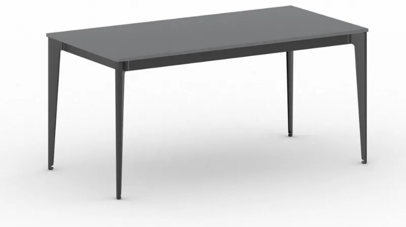Stół konferencyjny do biura PRIMO ACTION, 160x80 cm, czarna podstawa, grafit