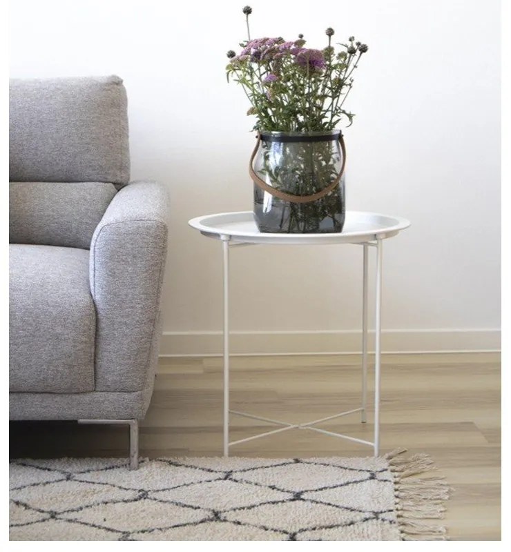 Metalowy okrągły stolik ø 47 cm Bastia – House Nordic