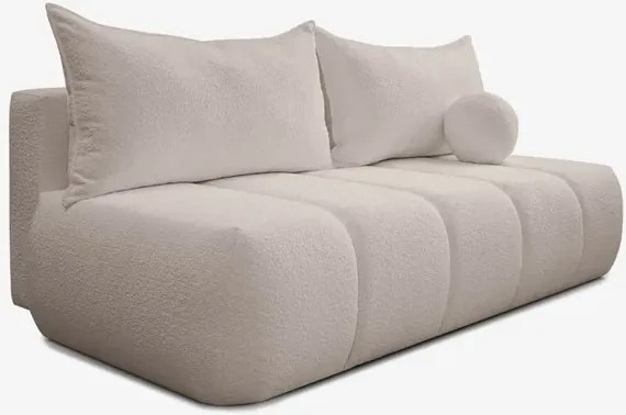 Sofa z Funkcją Spania SARIA Beżowa Boucle Nowoczesna