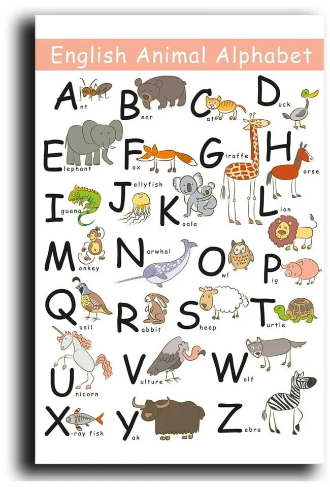 Obrazek dziecięcy 45x70 cm Alphabet – Wallity