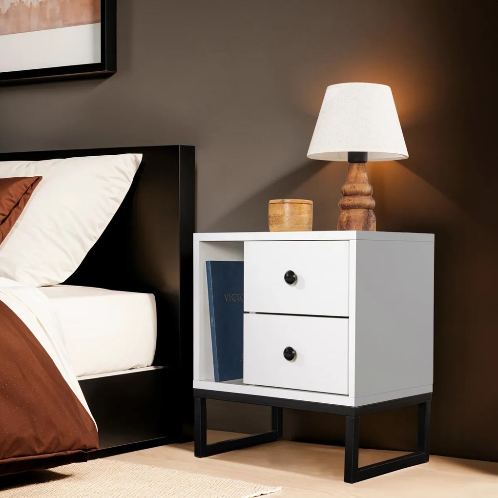 Stolik nocny Glimmer White